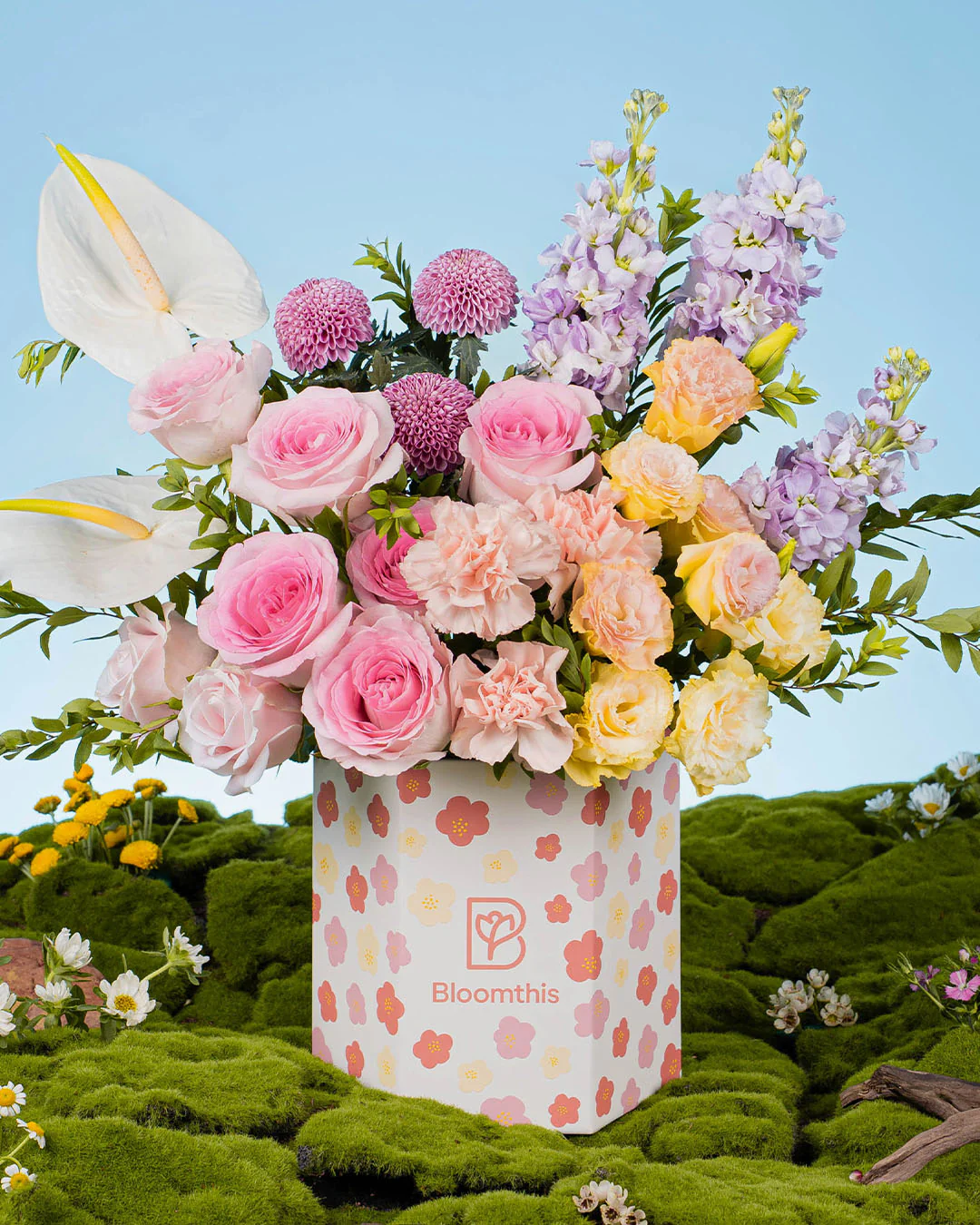 Spring Whimsy Haruka Pink Rose Flower Box - Image 11