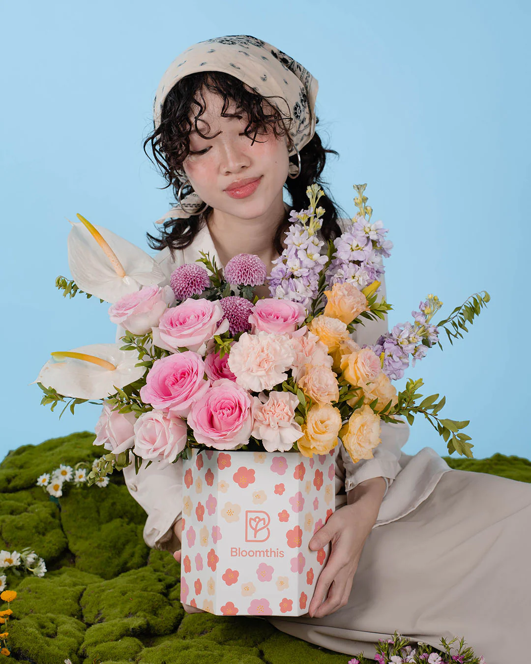 Spring Whimsy Haruka Pink Rose Flower Box - Image 2