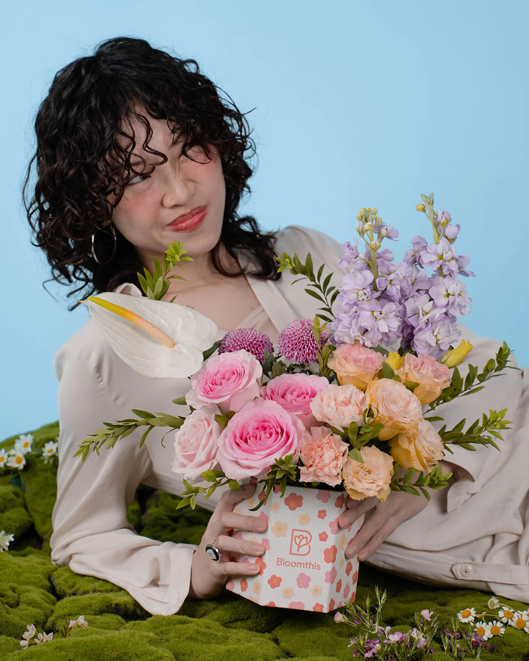 Spring Whimsy Haruka Pink Rose Flower Box - Image 4