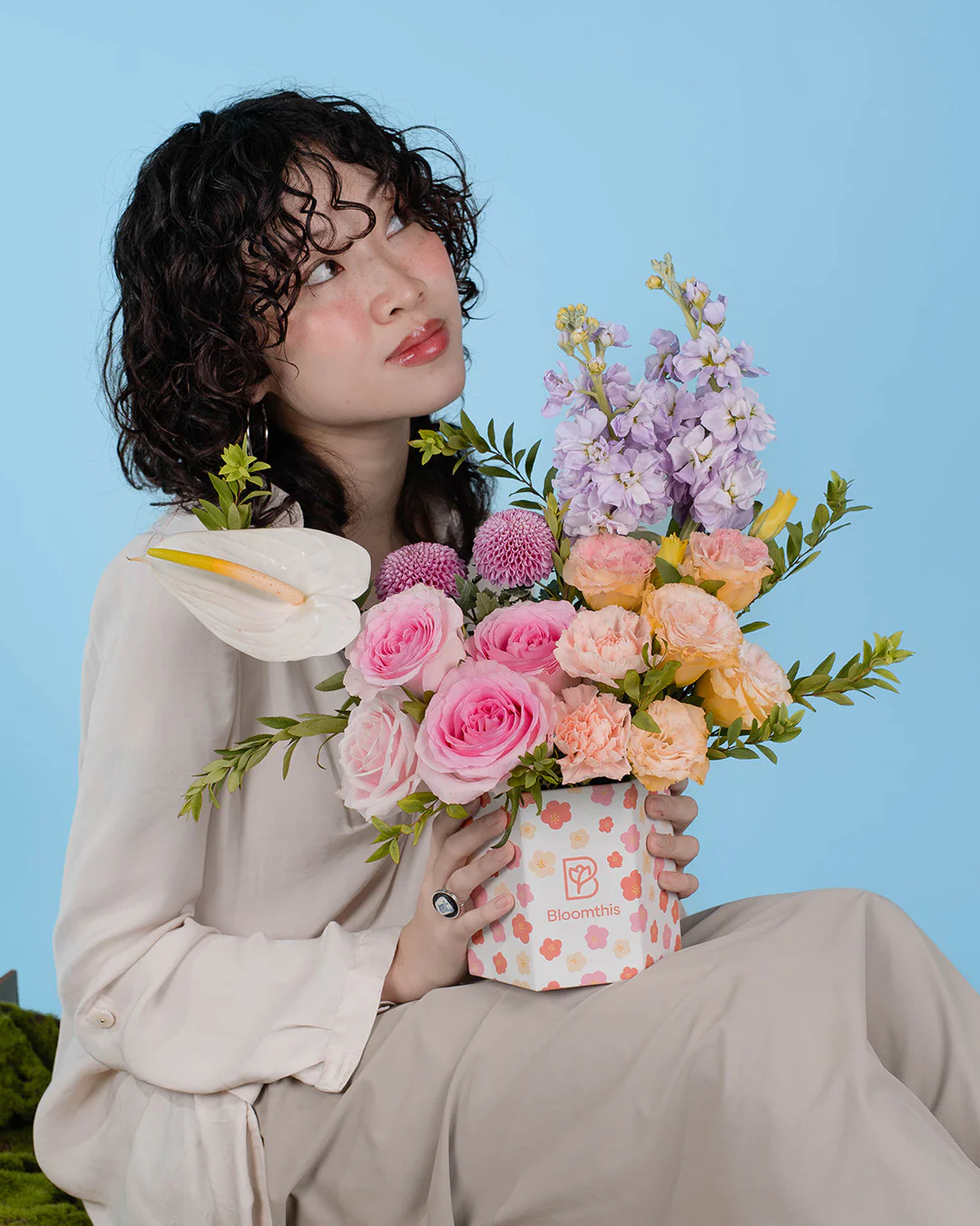 Spring Whimsy Haruka Pink Rose Flower Box - Image 7