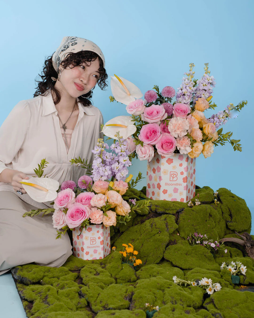 Spring Whimsy Haruka Pink Rose Flower Box - Image 8