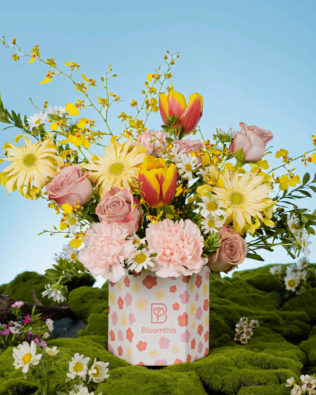Spring Whimsy Yuhi Orange Tulip Flower Box - Image 3