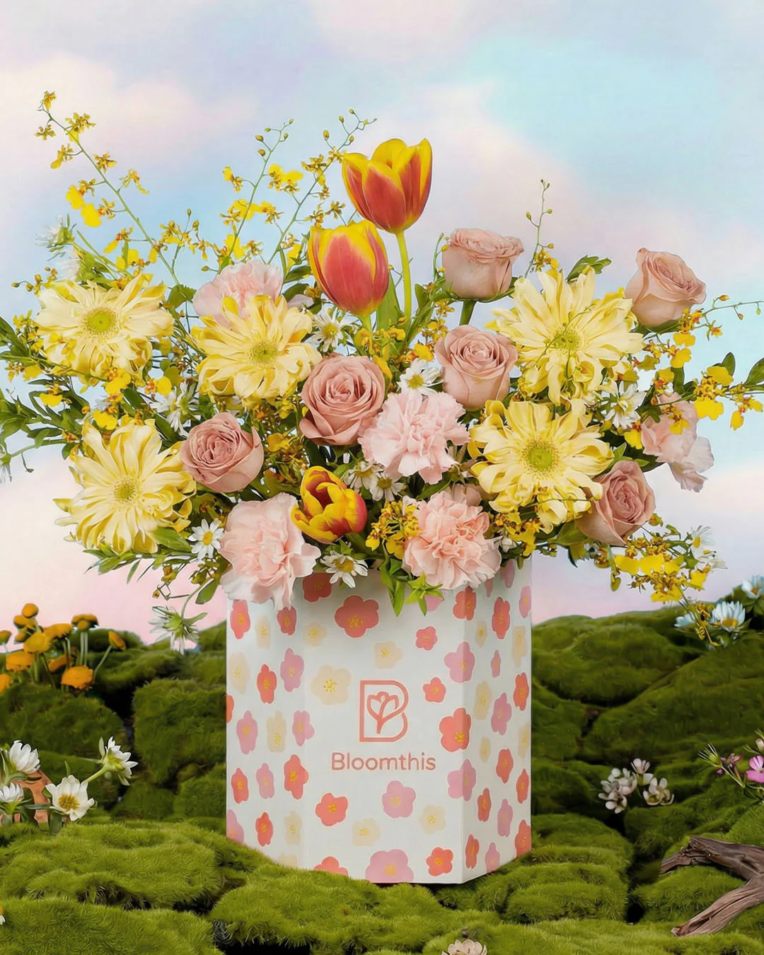 Spring Whimsy Yuhi Orange Tulip Flower Box - Image 9
