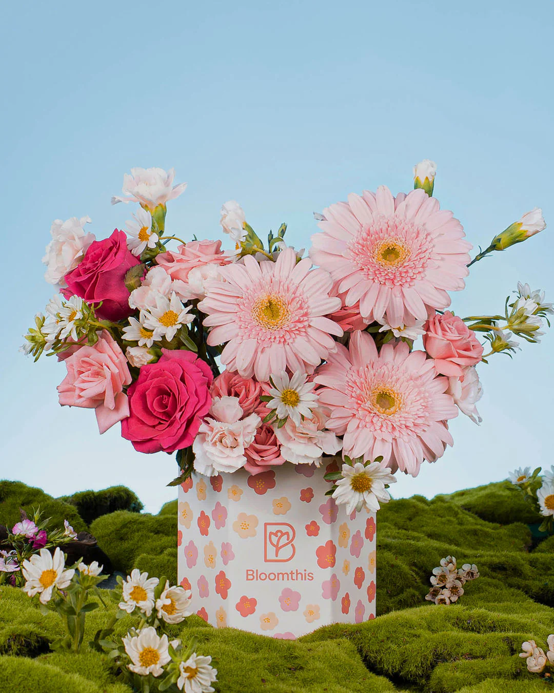 Spring Whimsy Zandra Pink Gerbera Flower Box - Image 3