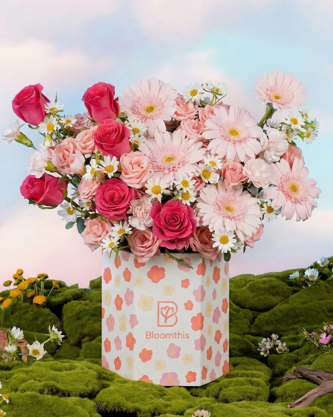 Spring Whimsy Zandra Pink Gerbera Flower Box - Image 9