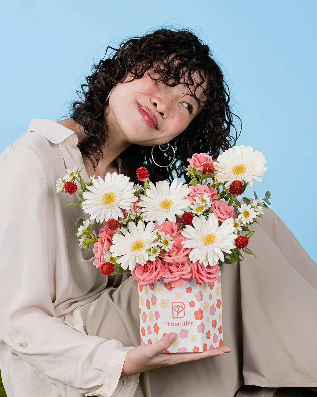 Spring Whimsy Zinnia White Gerbera Flower Box - Image 4
