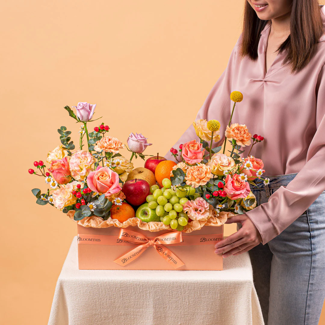 Summer Flowers & Fruit Basket - Image 2