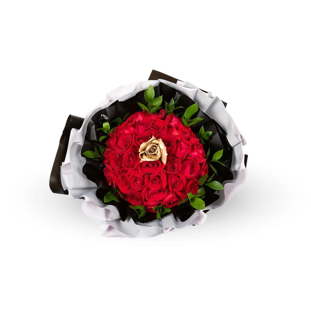 Sweetheart Red & Gold Rose Mother's Day Bouquet (MD) - Image 3