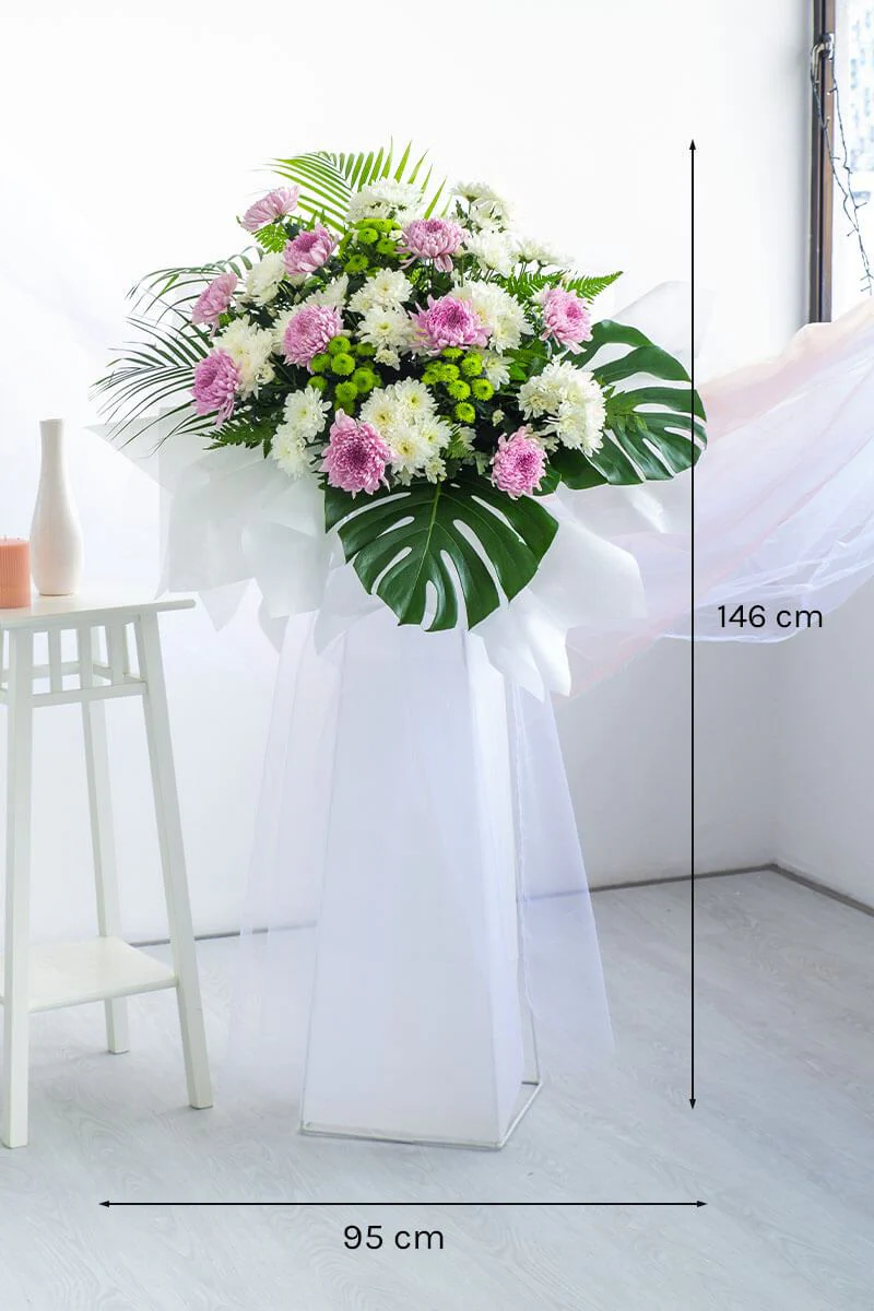 Teigan Lilac Chrysanthemum Condolence Flower Stand - Image 4