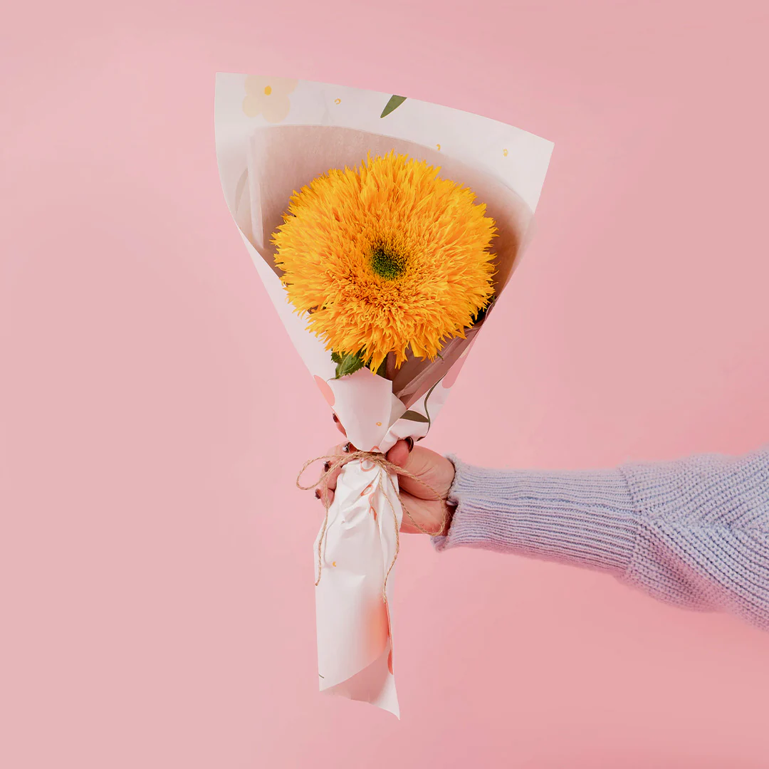 Trixia Yellow Teddy Sunflower Bouquet Set (3 pcs) - Image 3