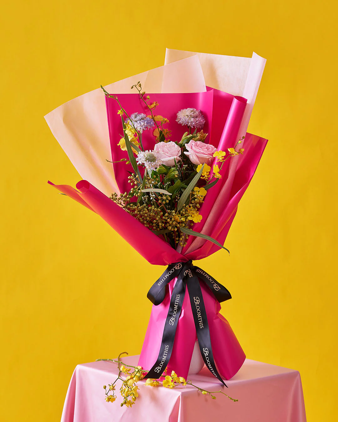 vibe check pink rose bouquet - Image 3