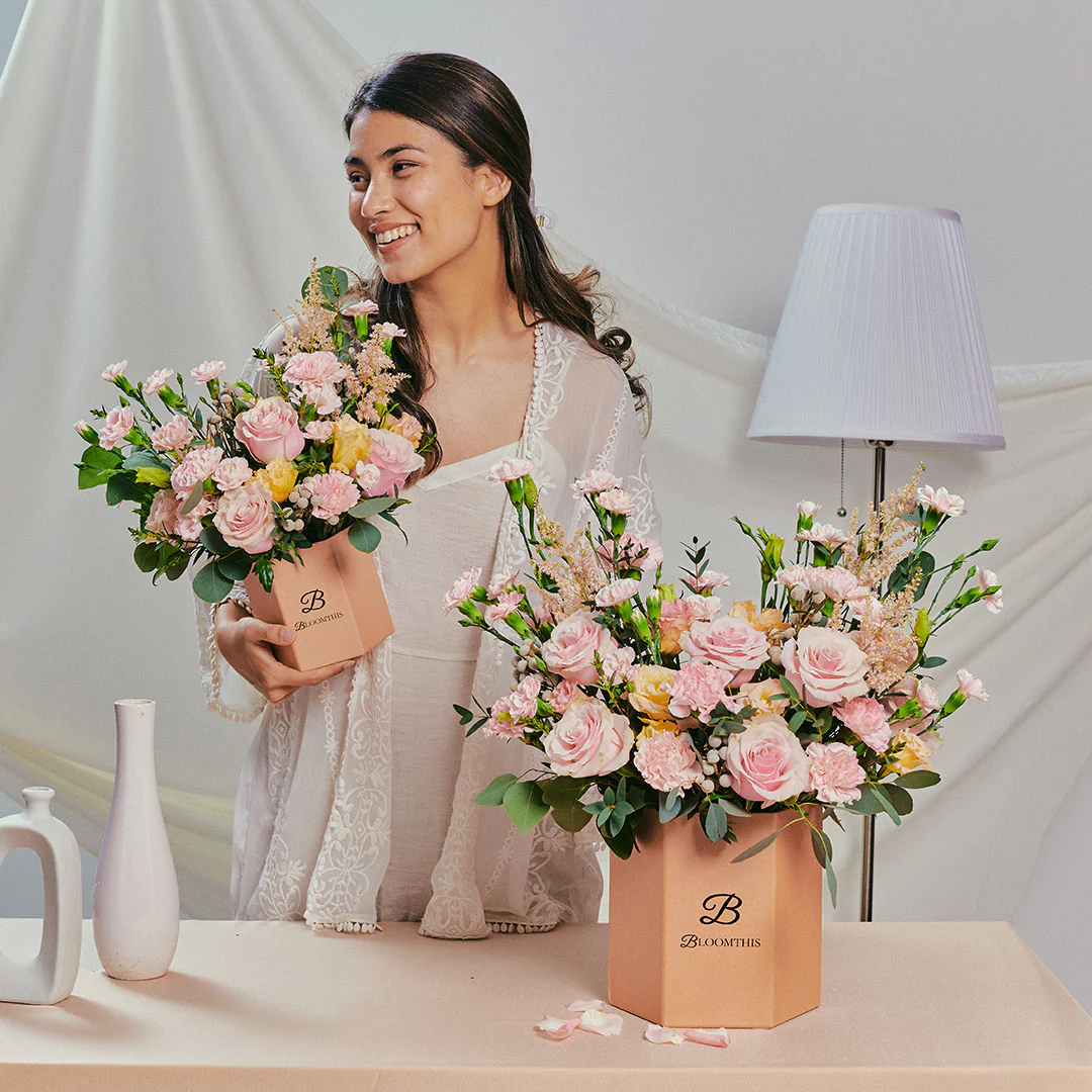 Victoria Pink Rose Flower Box - Image 9