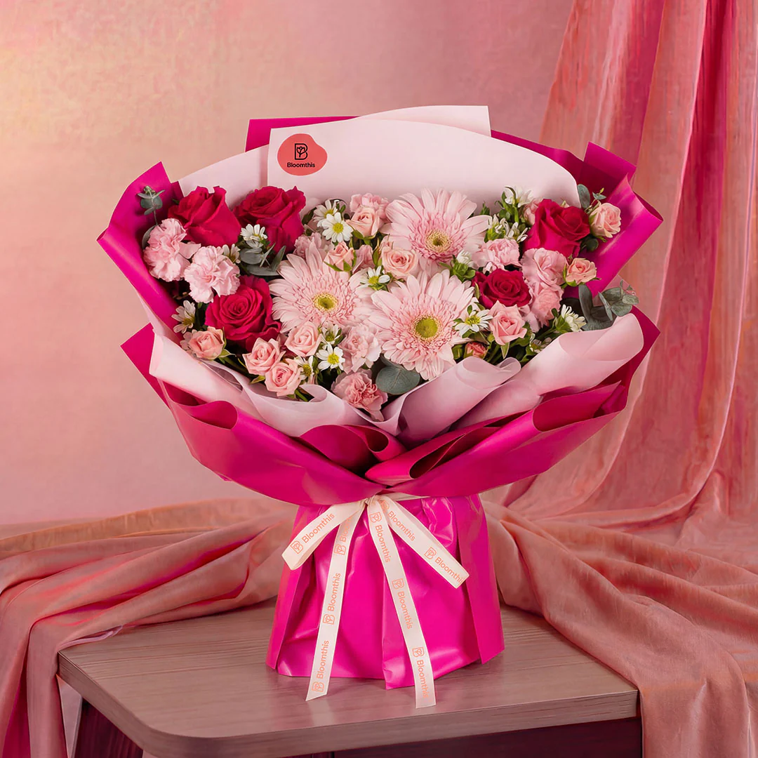 Zandra Pink Gerbera Bouquet - Image 2