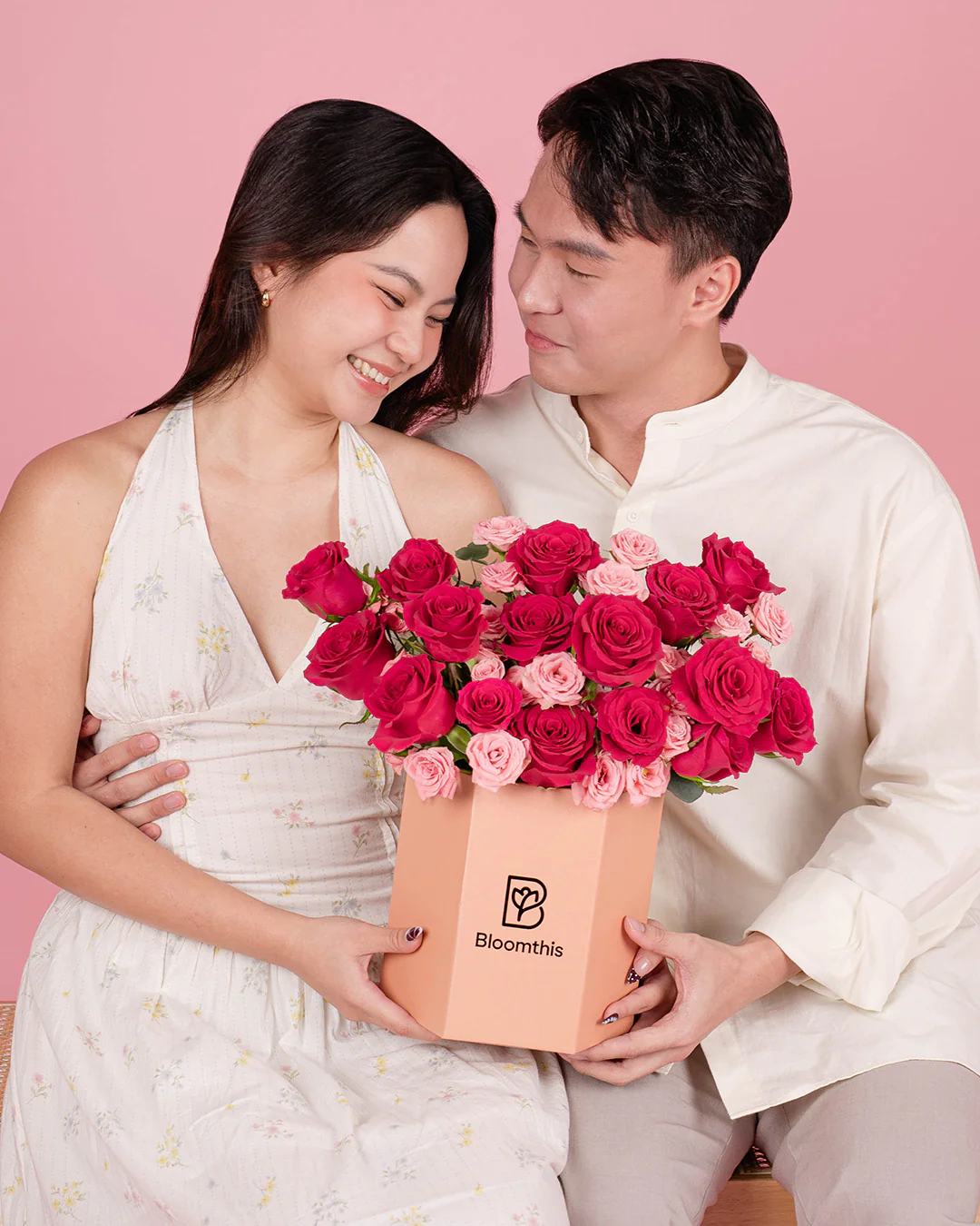 Zara Hot Cherry Pink Rose Flower Box - Image 6