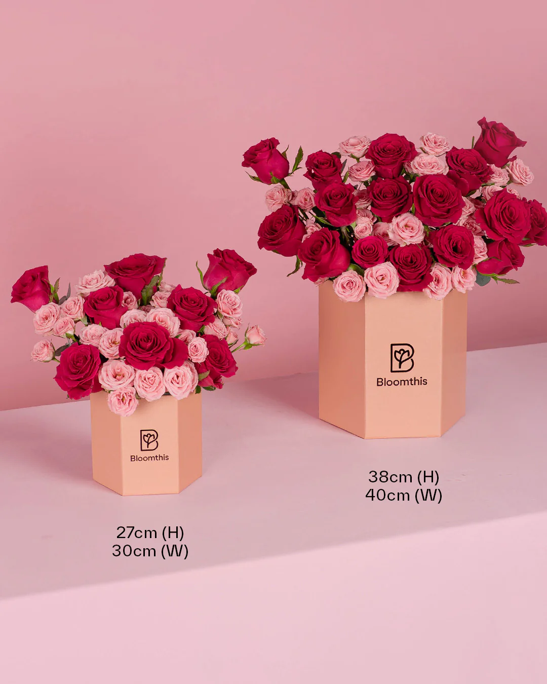 Zara Hot Cherry Pink Rose Flower Box - Image 9