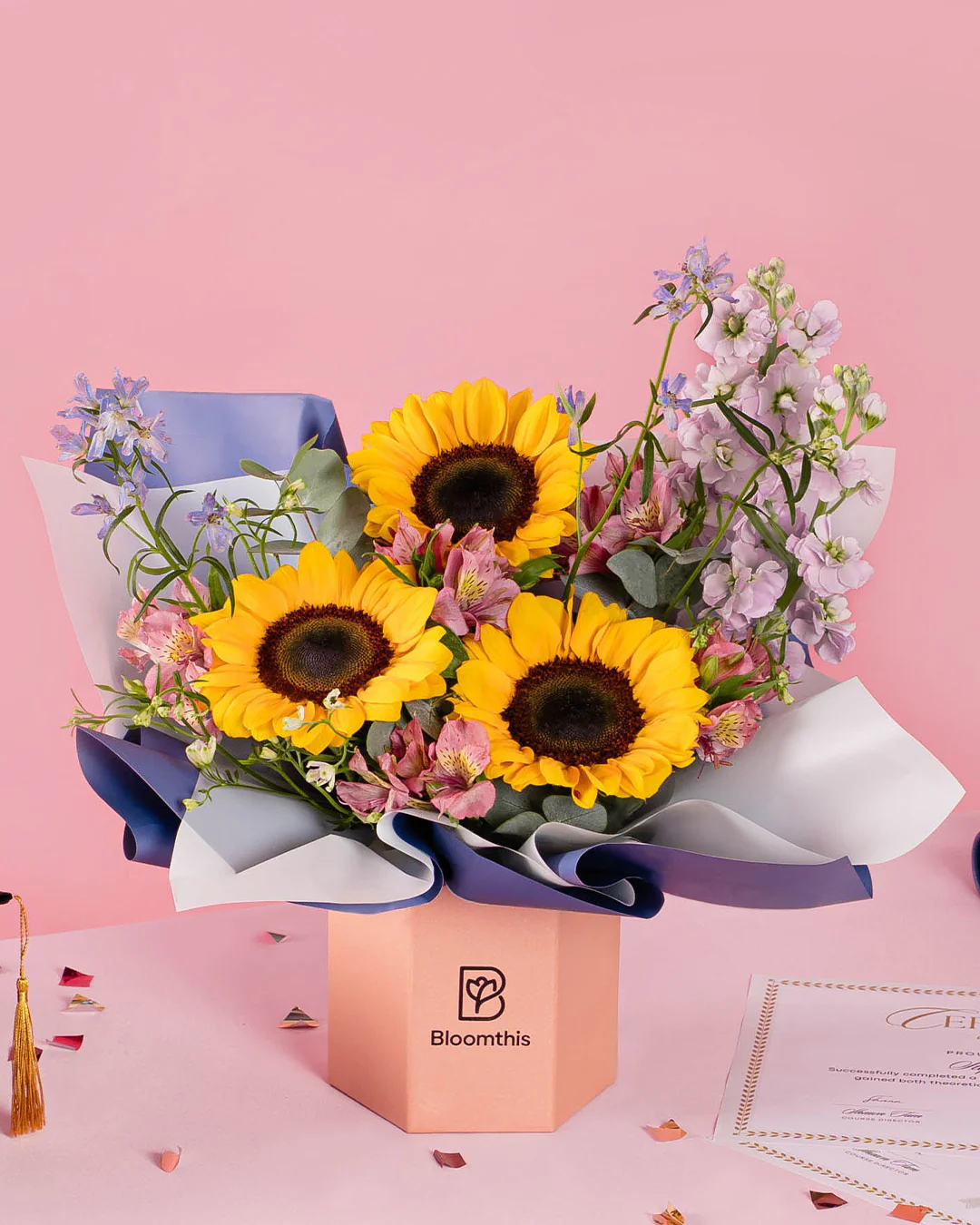 Zayne Yellow Sunflower Flower Box - Image 3