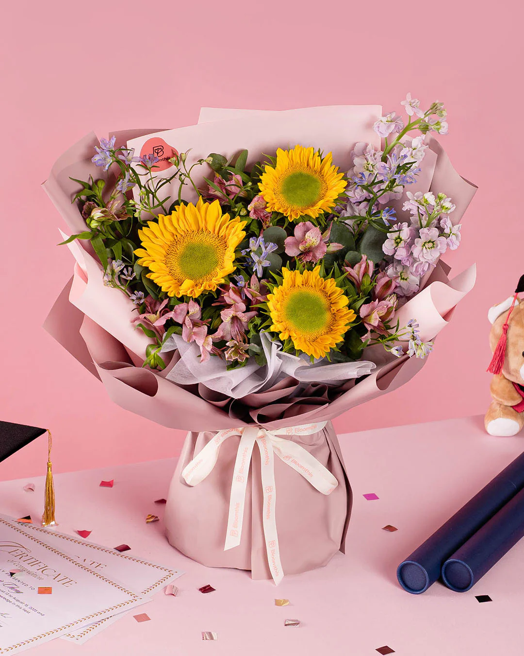 Zooey Yellow Sunflower Bouquet - Image 3